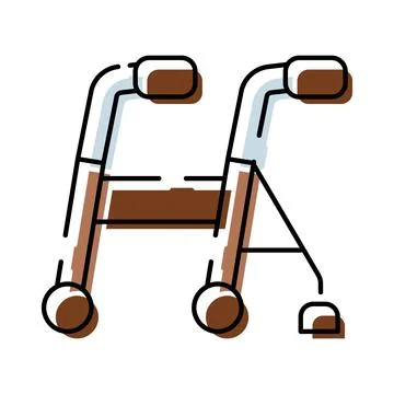 Helping aid for elderly patient mobility recovery Stock Illustration