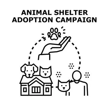 Helping animals find home concept illustration background Stock Illustration