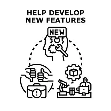 Helping develop new features creating innovative solutions 库存插图