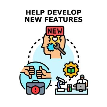 Helping develop new features creating innovative solutions 库存插图