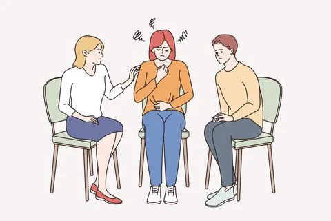 Helping hand and Depression concept 库存插图