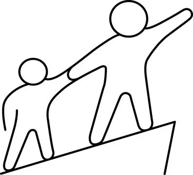 Helping hand up hill Vector 스톡 일러스트