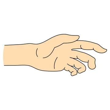 Helping Hand Icon isolated on white background. Part of Body Symbol. Vector. Stock Illustration