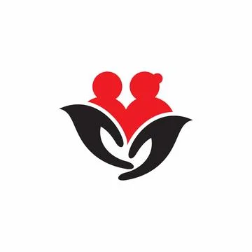 Helping hand logo design template Stock Illustration