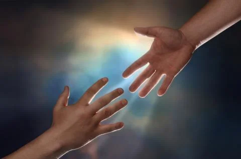 Helping hand Foto stock