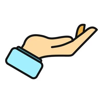 Helping hand reaching out offering support gesture Stock Illustration