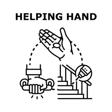 Helping hand support and charity concept Stock Illustration