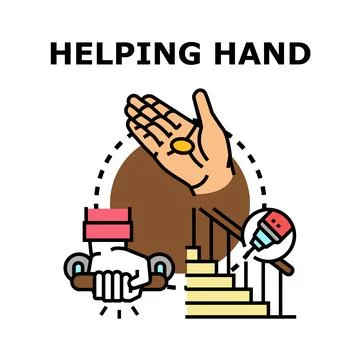 Helping hand support and charity concept Stock Illustration