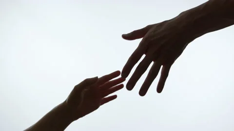 Helping hand, support close-up. Stock Footage 237463711