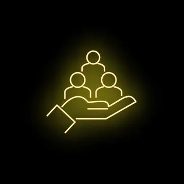Helping hand supporting team of collaborating people Stock Illustration