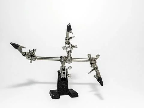 Helping hand, third hand or auxiliary clip tool, platinum holder Stock Photos