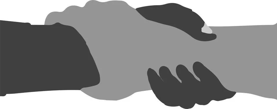 Helping hand vector isolated on background Stock Illustration