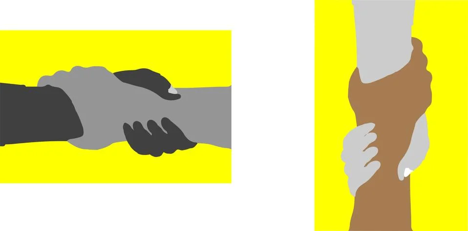 Helping hand vector isolated on background Stock Illustration