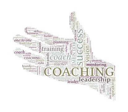Helping hand vector word cloud - coaching concept Stock Illustration