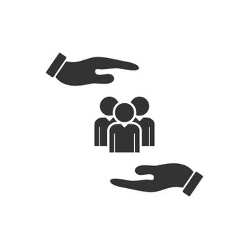 Helping hands icon flat Stock Illustration