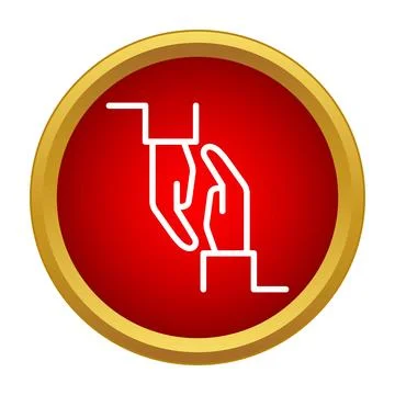 Helping hands icon showing support and cooperation Stock Illustration