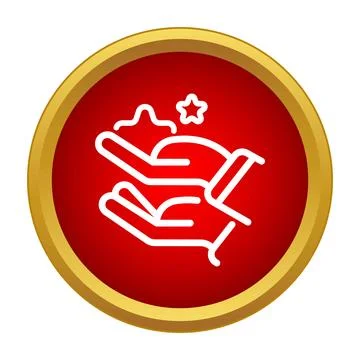 Helping hands icon with star sharing support Stock Illustration