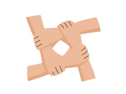 Helping hands together Illustrazione stock