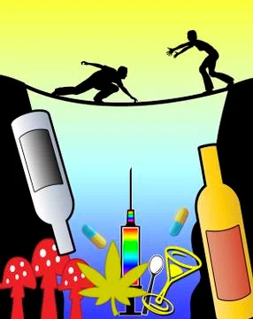 Helping overcome substance abuse Stock Illustration