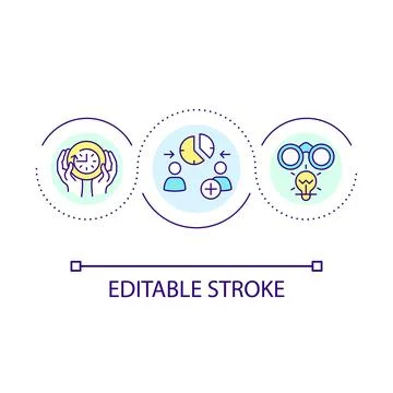 Helping overworked employee loop concept icon Ilustración de archivo