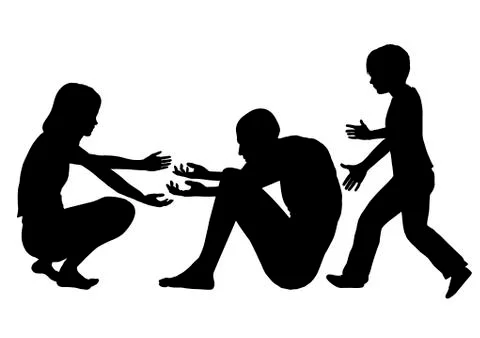 Helping the poor Stock Illustration