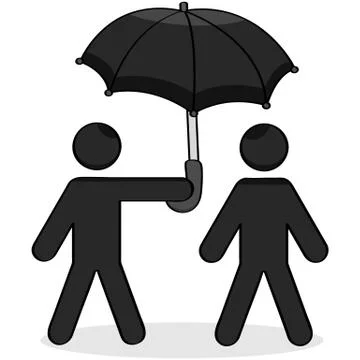 Helping umbrella Stock Illustration