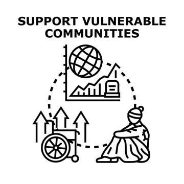 Helping vulnerable communities achieving social development and equity 스톡 일러스트