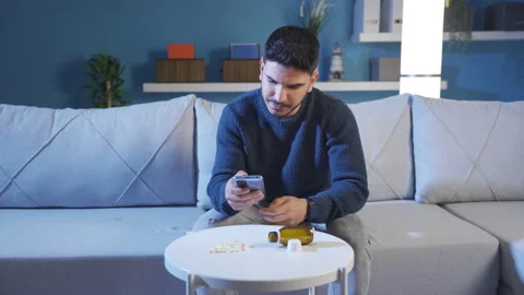 The helpless and exhausted young man tends to commit suicide. Stock Footage 236243243