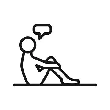 Helpless human icon Black line art vector Stock Illustration