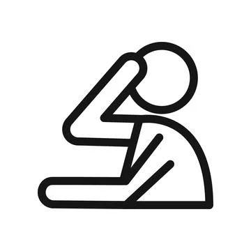 Helpless human icon Black line art vector logo Stock Illustration