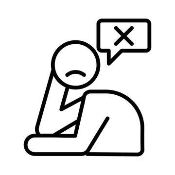 Helpless human icon linear logo mark in black and white Stock Illustration