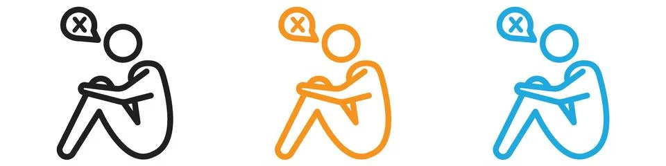 Helpless human icon vector logo set collection for web app ui Stock Illustration