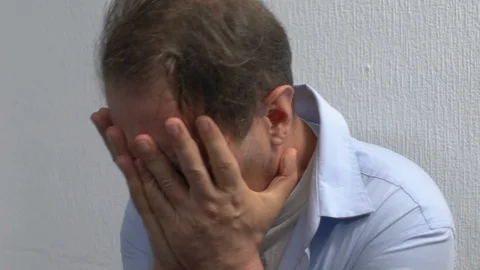 Helpless man crying in despair after bad news, suffering depression, emotions Stock-Footage 117173160