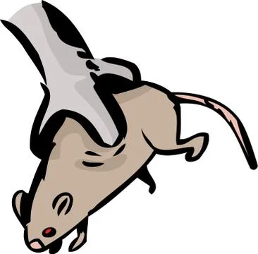 Helpless Rat in Bird Talons Stock Illustration
