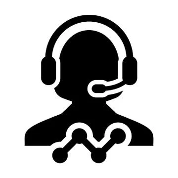 Helpline icon vector female data support customer service person profile avatar Stock Illustration