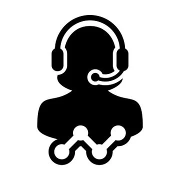 Helpline icon vector female data support customer service person profile avatar Ilustración de archivo