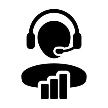 Helpline icon vector male data support customer service person profile avatar Stock Illustration