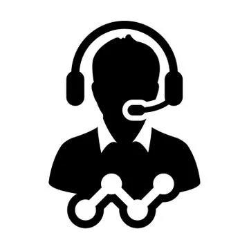 Helpline icon vector male data support customer service person profile avatar Stock Illustration
