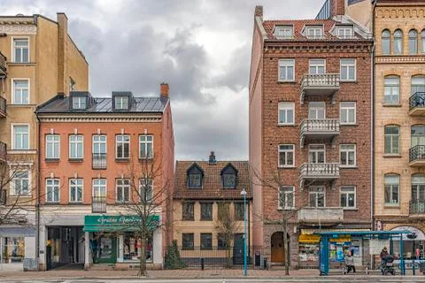 Helsingborg Squashed House Foto stock