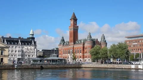 Helsingborg Town hall 스톡 동영상 188233700