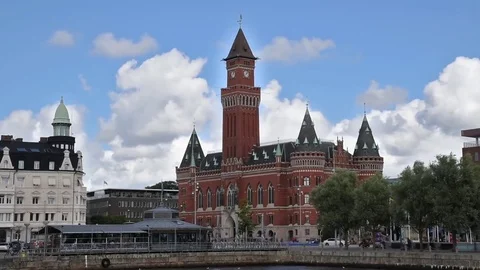 Helsingborg Town Hall Time Lapse Stock Footage 73440903