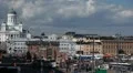 Helsinki Aerial Cityscape, Cathedral, Market Square, City Hall, Swedish Embassy HD Footage