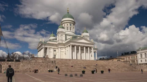 The Helsinki Cathedral, Timelapse Stock Footage 206846561