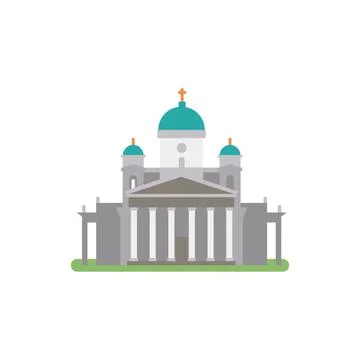 Helsinki Cathedral. Vector illustration Stock Illustration
