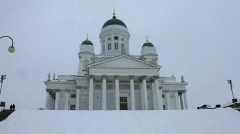 Helsinki cathedral in winter Video stock 627572