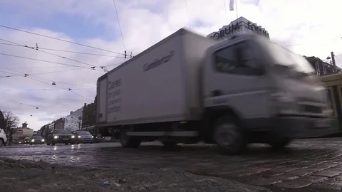 Helsinki city center intersection Video stock 84263129