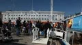 Helsinki Cityscape, Market Square, City Hall, Esplanadi, People Shopping HD Footage