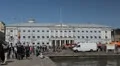Helsinki Cityscape, Market Square, City Hall, Esplanadi, People Shopping HD Footage