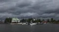 Helsinki Cityscape, Ravintola NJK, Helsinki Harbour, Baltic Sea, Sail Boats HD Footage