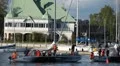 Helsinki Cityscape, Ravintola NJK, Helsinki Harbour, Baltic Sea, Sail Boats HD Footage